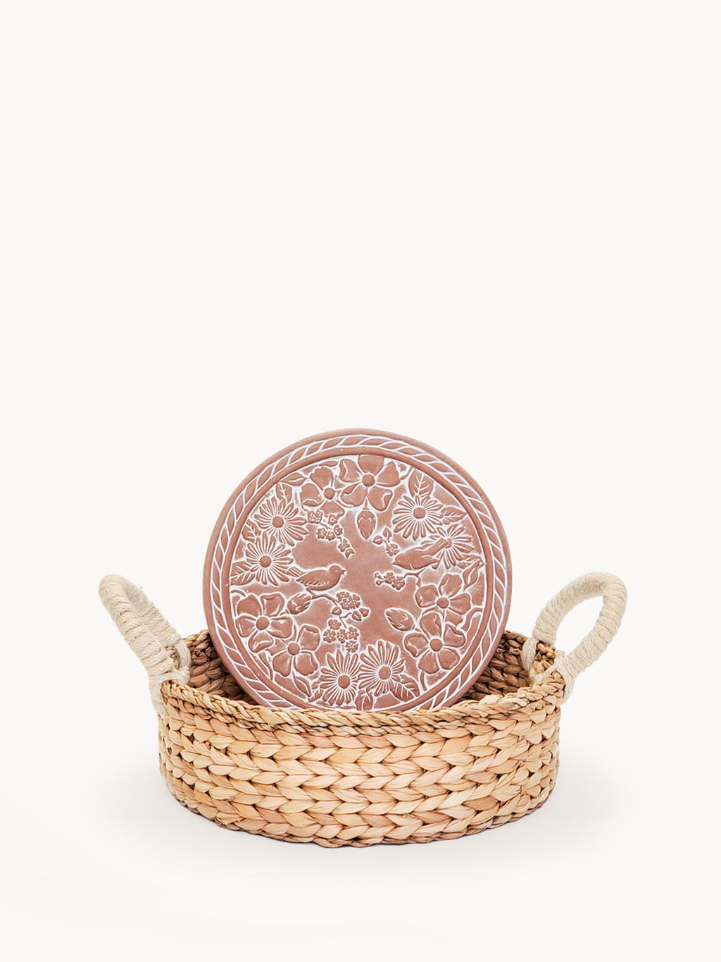 Bread Warmer & Basket - Garden Round