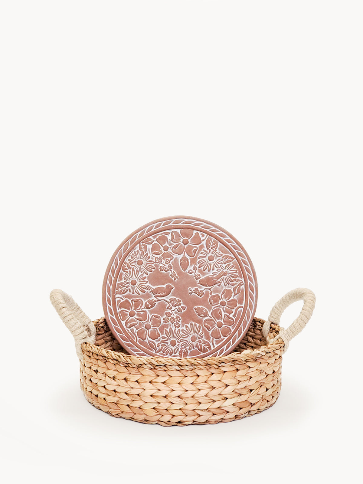Bread Warmer & Basket - Garden Round