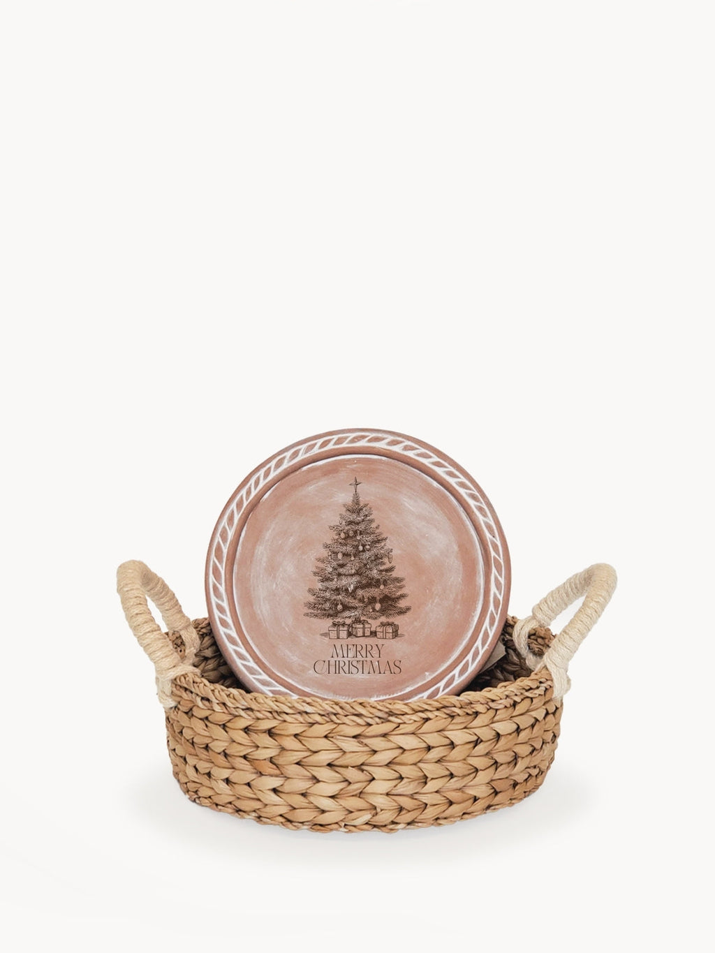 Bread Warmer & Basket - Christmas Tree Round