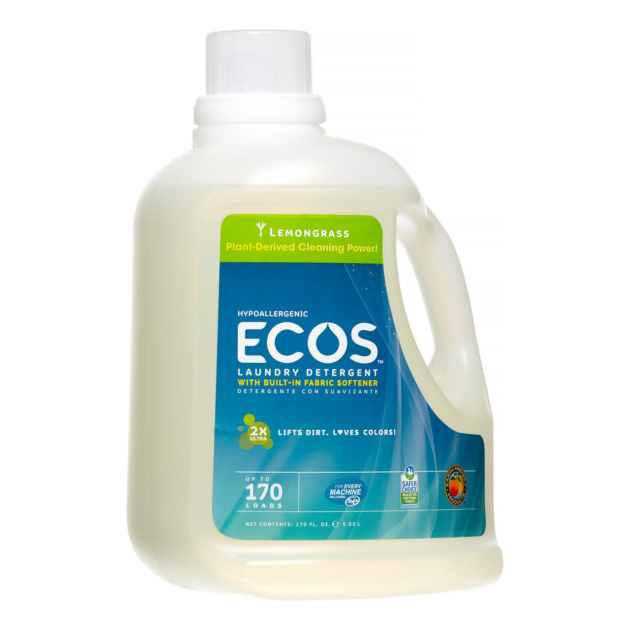 Earth Friendly Ecos Lemongrass Laundry Det (2x170OZ )