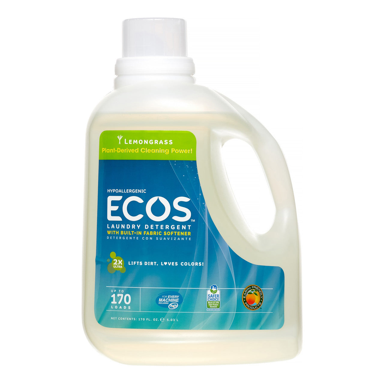 Earth Friendly Ecos Lemongrass Laundry Det (2x170OZ )