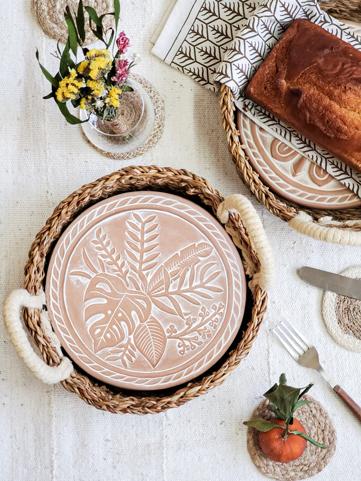 Bread Warmer & Basket - Plant Round
