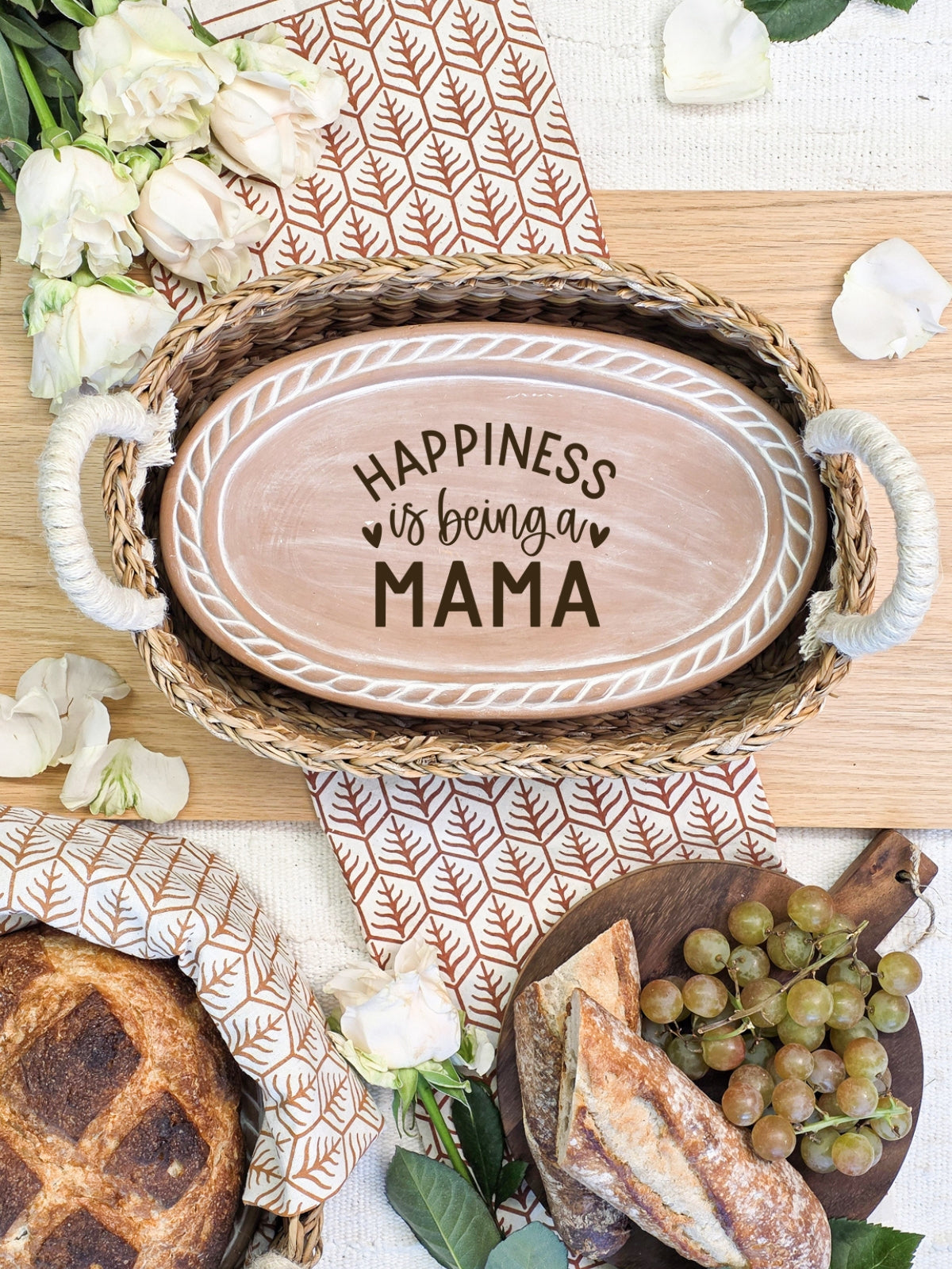 Bread Warmer & Basket - Mom Oval